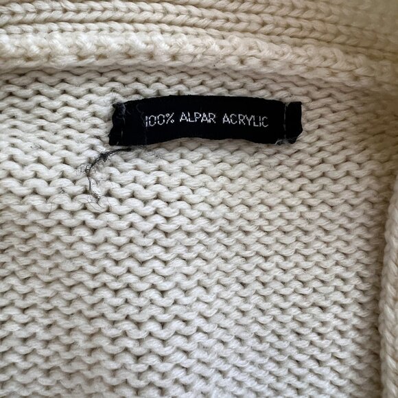 80's Collegiate Cardigan - Vanilla & Navy - Large - Unisex - Gender Neutral - Picture 7 of 9